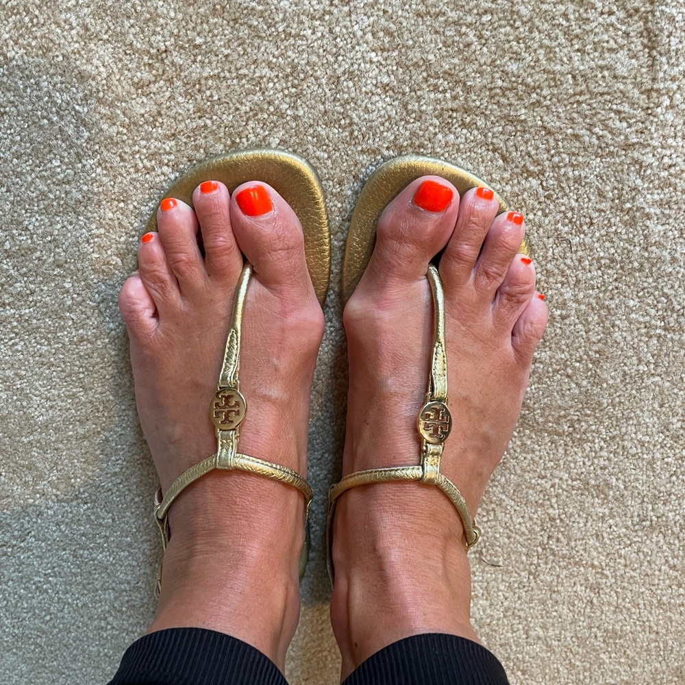 Tory Burch gold sandal